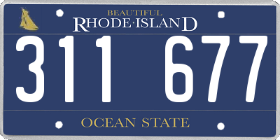 RI license plate 311677