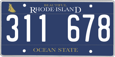 RI license plate 311678