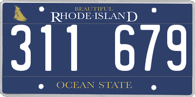 RI license plate 311679