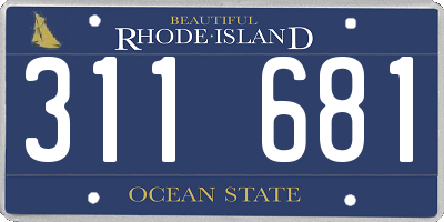 RI license plate 311681