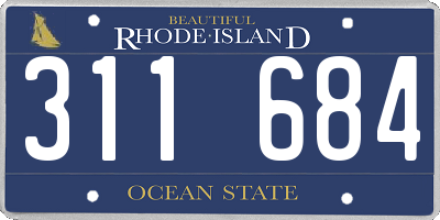 RI license plate 311684