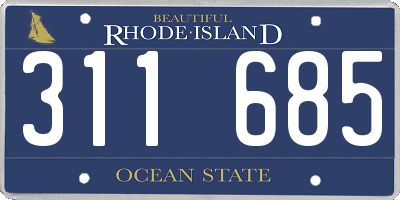 RI license plate 311685
