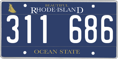 RI license plate 311686