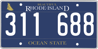 RI license plate 311688