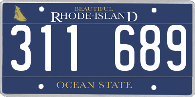 RI license plate 311689