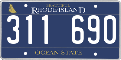 RI license plate 311690