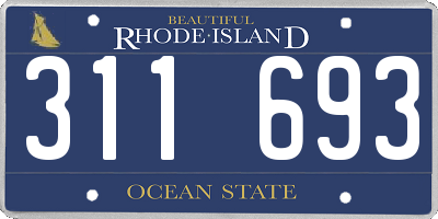 RI license plate 311693