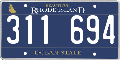 RI license plate 311694