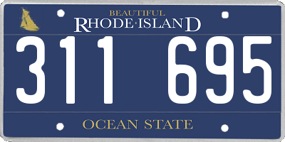 RI license plate 311695