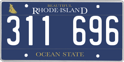 RI license plate 311696