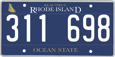 RI license plate 311698