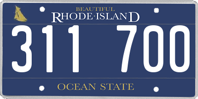 RI license plate 311700