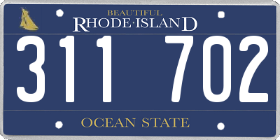 RI license plate 311702