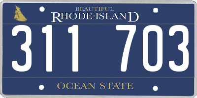 RI license plate 311703