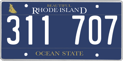 RI license plate 311707