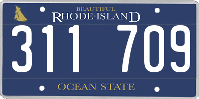 RI license plate 311709