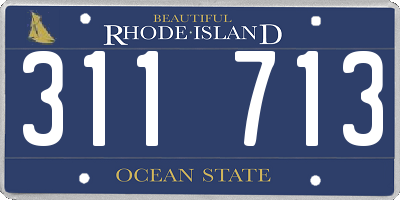 RI license plate 311713