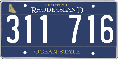 RI license plate 311716