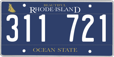 RI license plate 311721