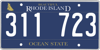 RI license plate 311723