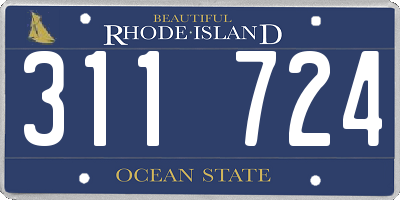 RI license plate 311724