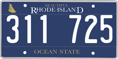 RI license plate 311725