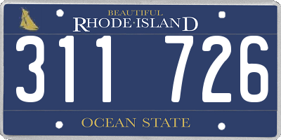 RI license plate 311726