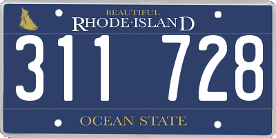 RI license plate 311728