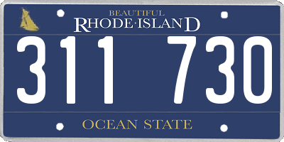 RI license plate 311730