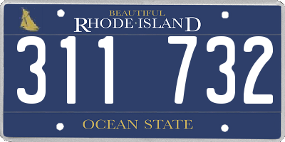 RI license plate 311732