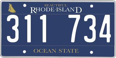 RI license plate 311734