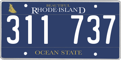 RI license plate 311737