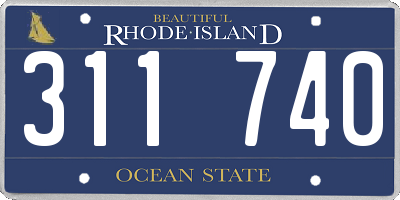 RI license plate 311740