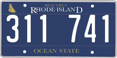 RI license plate 311741