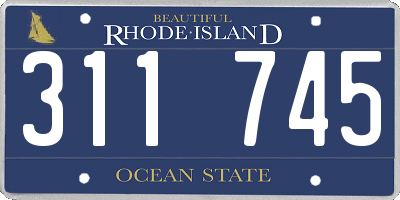 RI license plate 311745