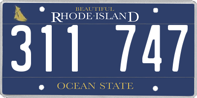 RI license plate 311747