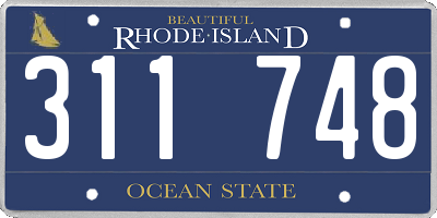 RI license plate 311748