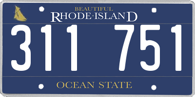 RI license plate 311751