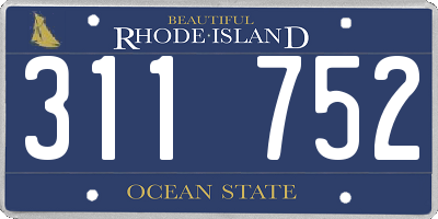 RI license plate 311752