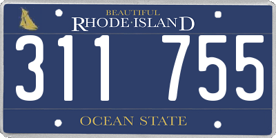 RI license plate 311755