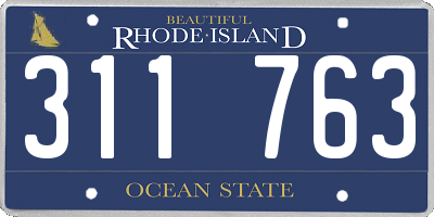 RI license plate 311763