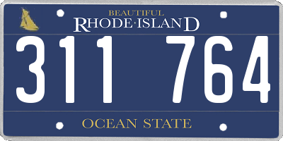 RI license plate 311764