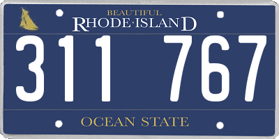 RI license plate 311767