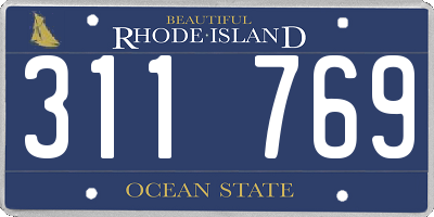 RI license plate 311769