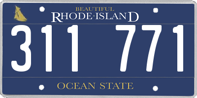 RI license plate 311771