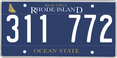 RI license plate 311772