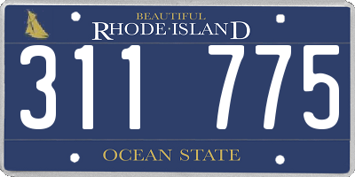 RI license plate 311775