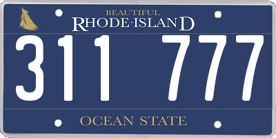 RI license plate 311777