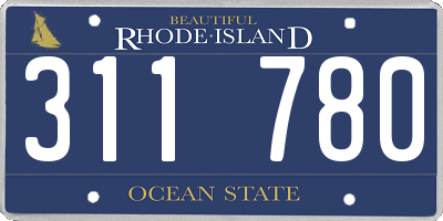 RI license plate 311780