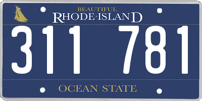 RI license plate 311781